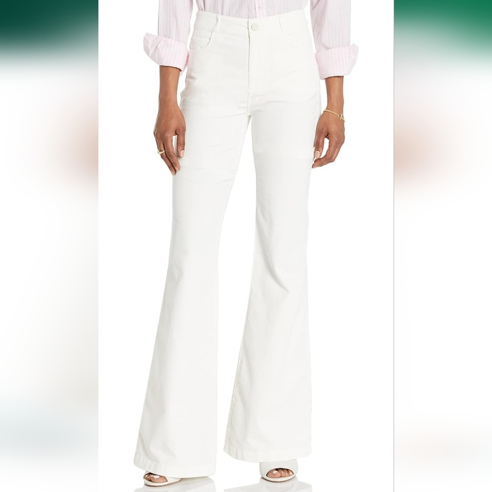 PAIGE Women's White Flare Jeans